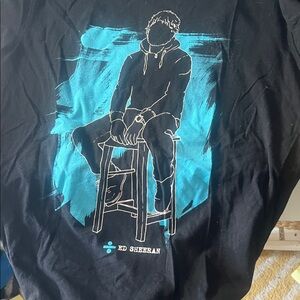 Ed Sheeran Graphic Tee in Black with Teal Artwork